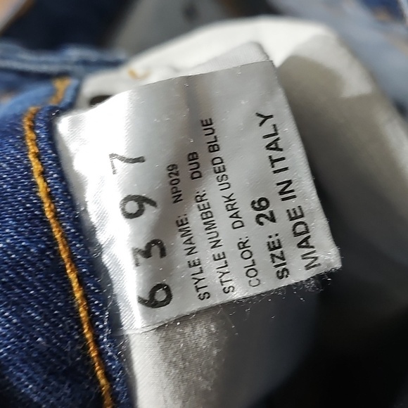 6397 Dark Used Blue High Rise Jeans‎ Button Fly Size 26 - Picture 5 of 9